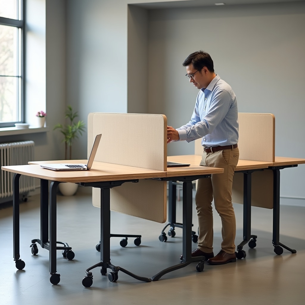 Flexible office systems with modular furniture arrangements