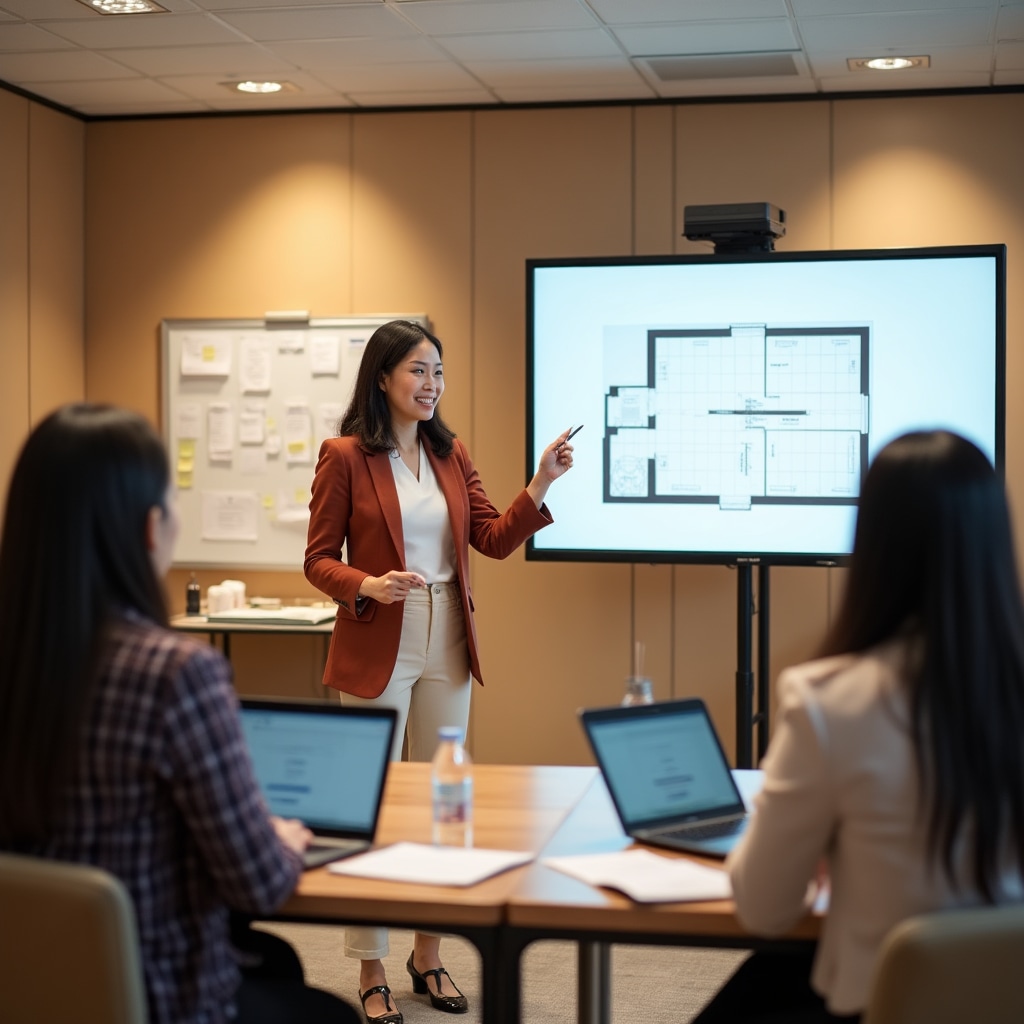 Team participating in hot-desk protocol training workshop